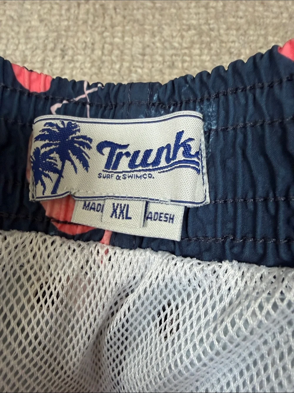 2 pair of Men's XXL Swim Trunks with Drawstring Waist